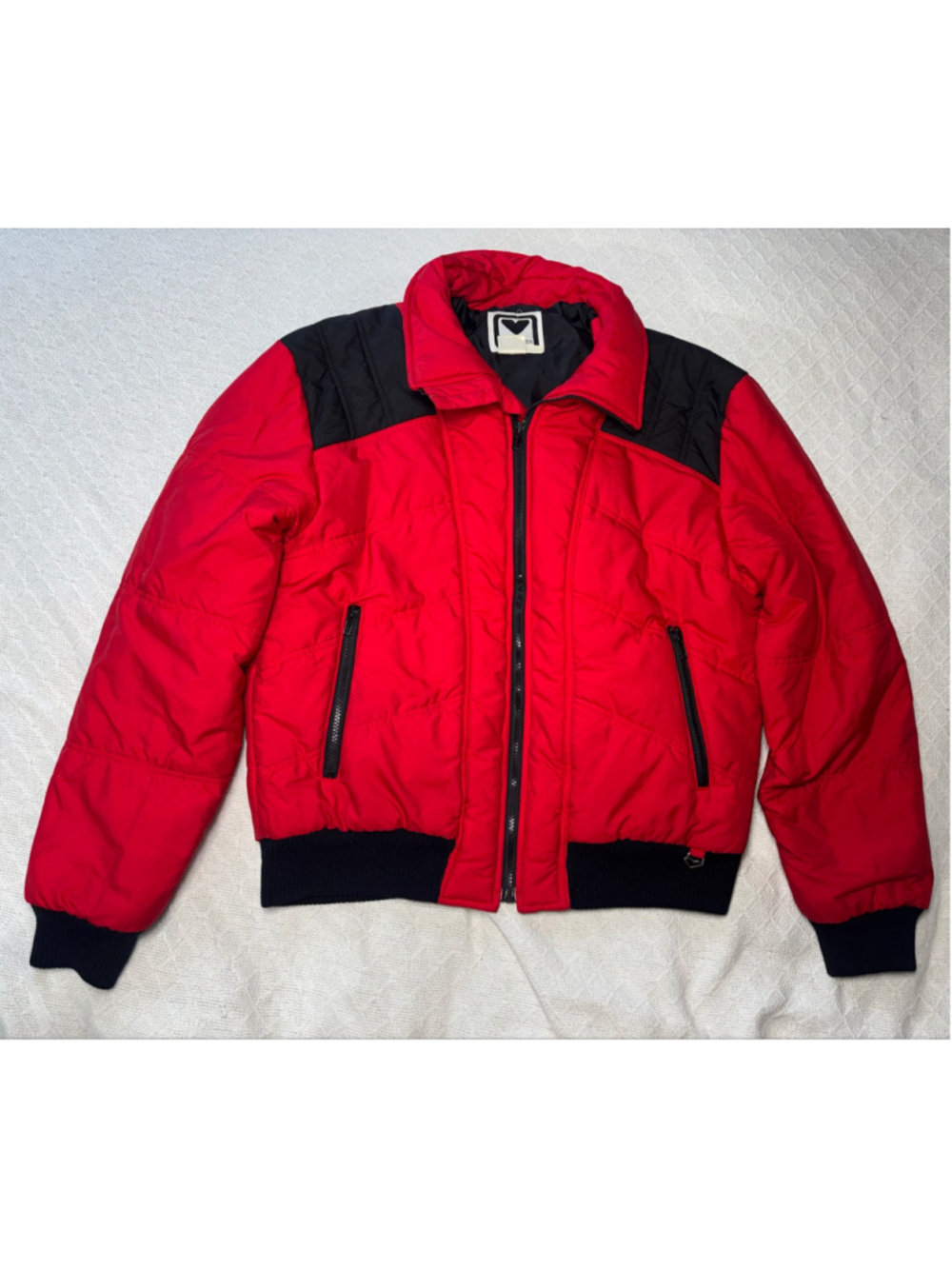 Vintage 80s Obermeyer Red Black Puffer Ski Jacket Men's Large Red Retro